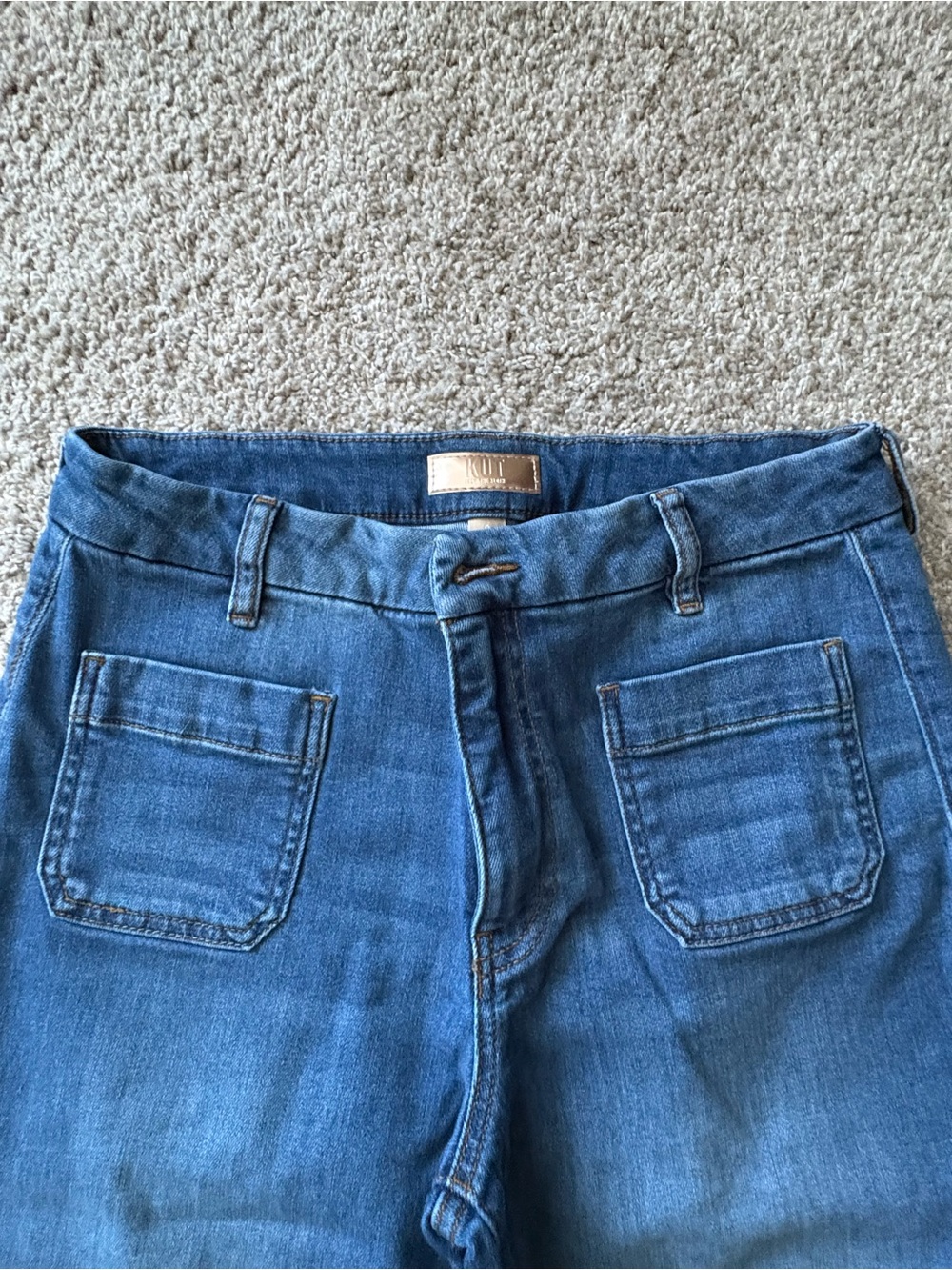 Kut from the Kloth Wide Leg Denim Jeans - Blue Wash - Picture 2 of 10